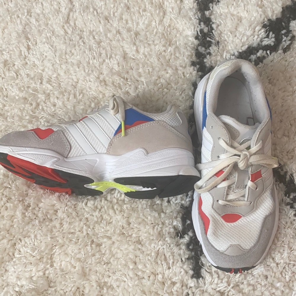 Adidas sneakers. Big kid sneakers, fit women size 7